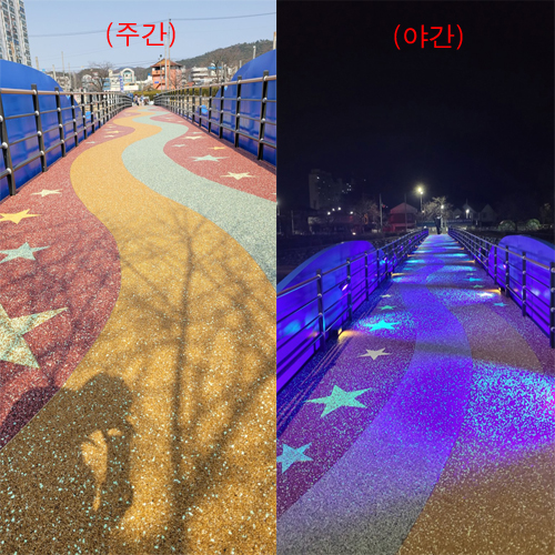 고휘도 축광석을 이용한 투수형 루미스톤 바닥재