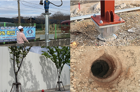 건설폐기물저감및 재사용이 가능한 스크류파일 방식의 가설재울타리 제작및 시공방법