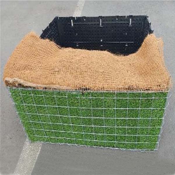 재이용 플라스틱으로 제조된 드레인상자가 적용된 흙충진 식생 사각 상자형 돌망태