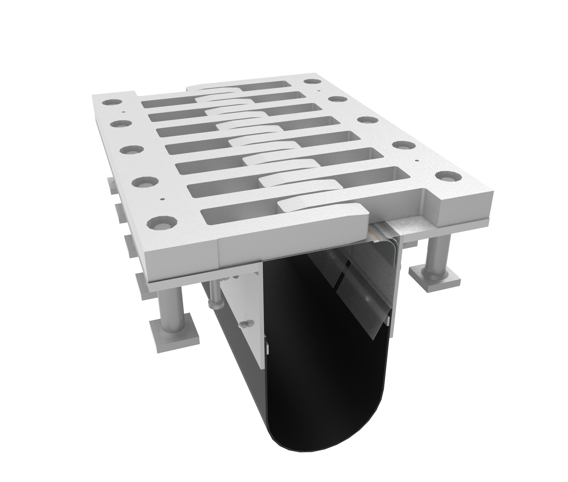 단차 및 변위수용이 용이한 이물질 차단형 신축이음장치