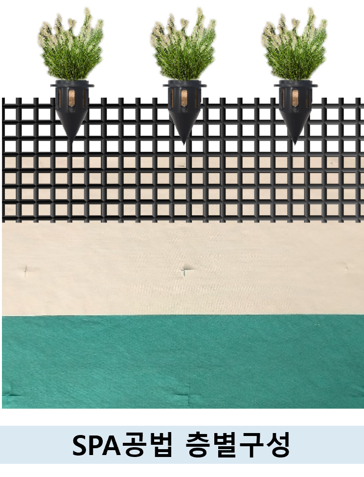 식생앵커를 이용한 친환경 제방사면 녹화공법 (SPA공법)