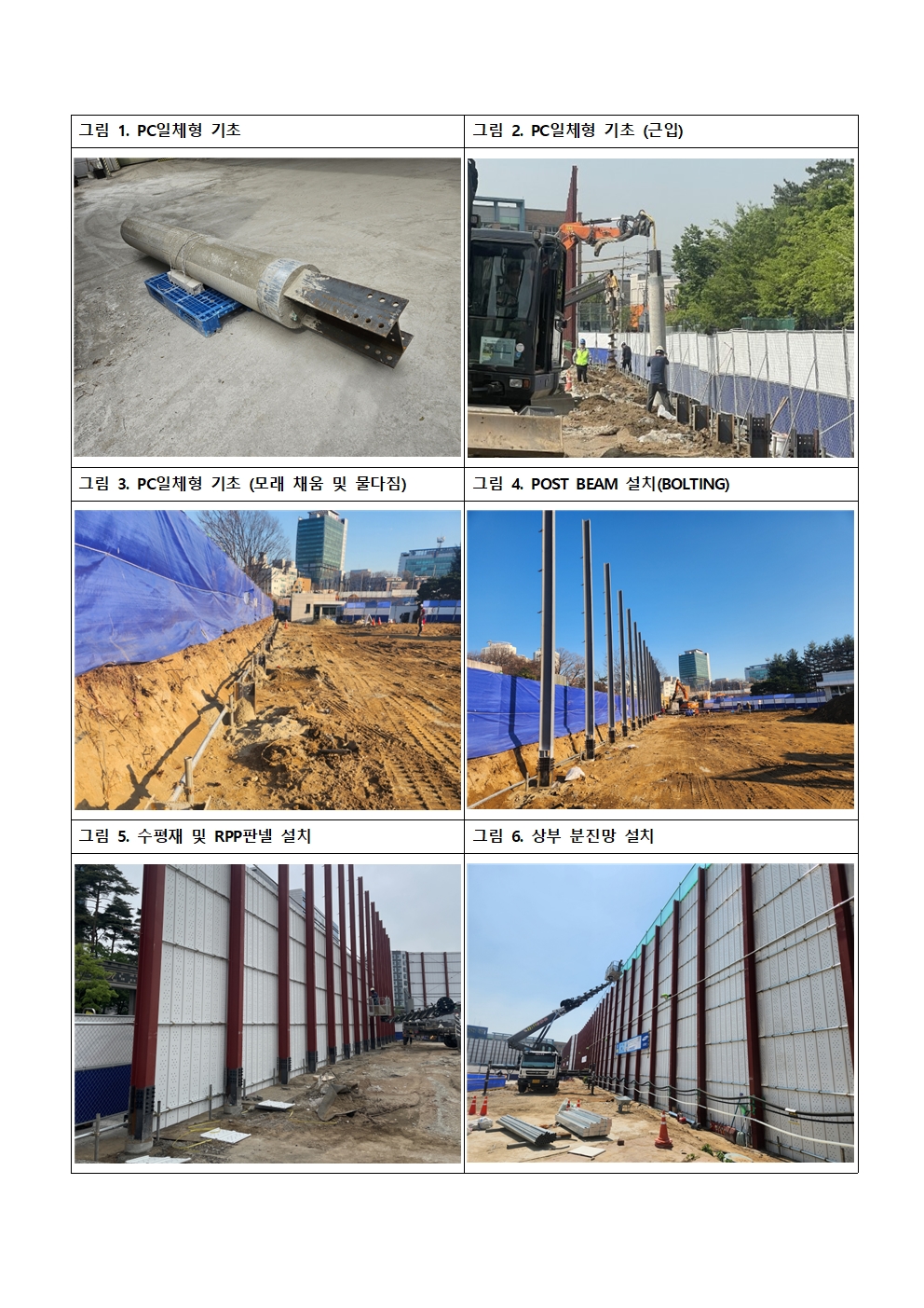 가설방음벽의 지지대 설치방법