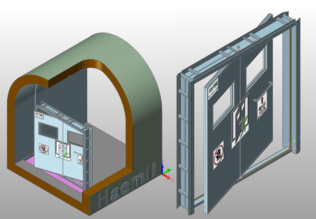 피난연결통로 차단문 (대인용-회전형)