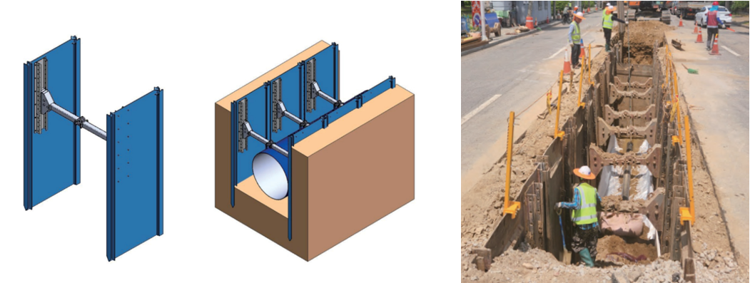 관로 차수형 흙막이 가시설 공법