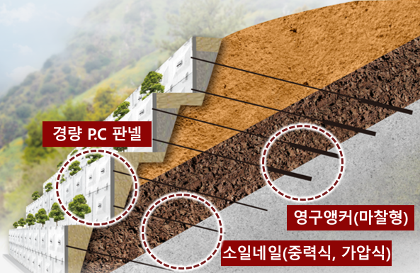 옹벽 구조물 및 그의 시공방법(ARP공법)