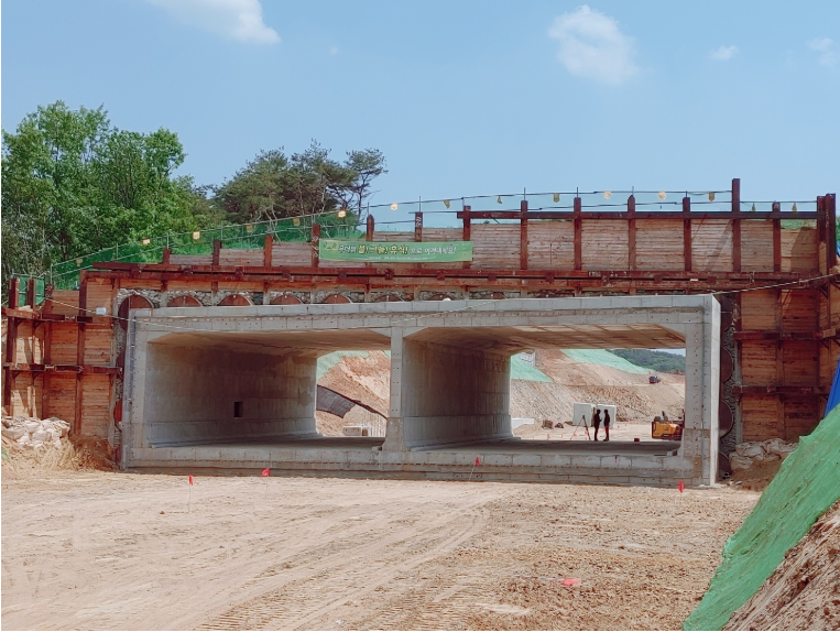 내부 면마감 최소화 및 하부 이동 방지 토압지지대를 이용한 비개착공법(DTSM공법)