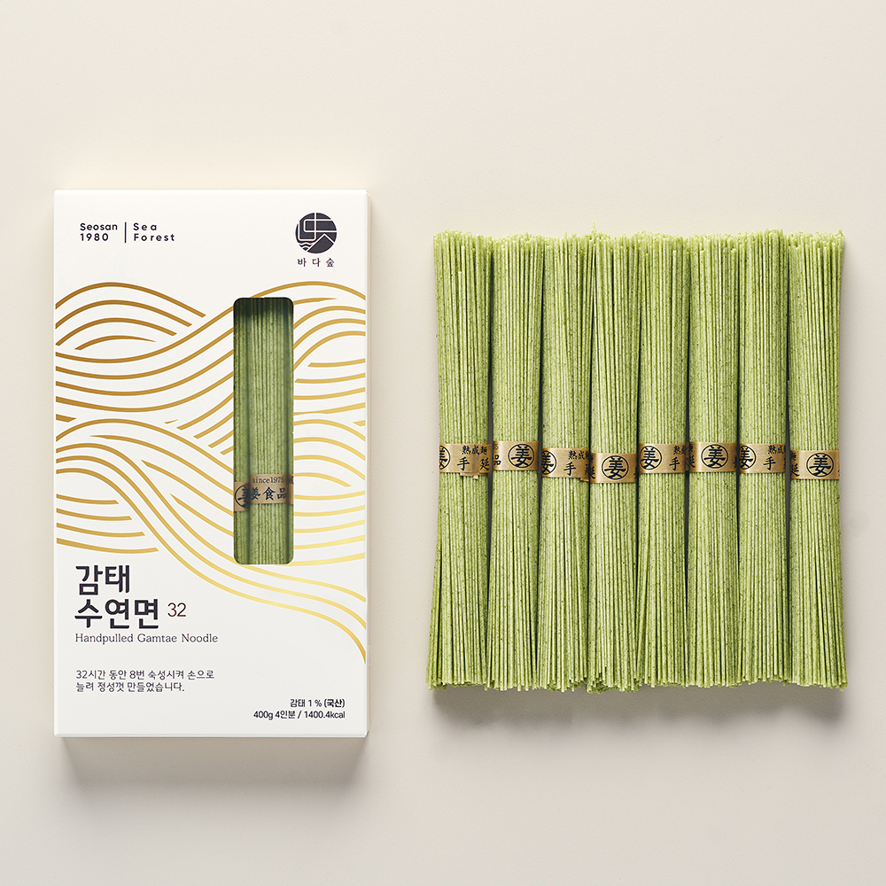 제품명: 감태수연면32 [특허명 : 감태 분말 함유 건면 제조 방법]