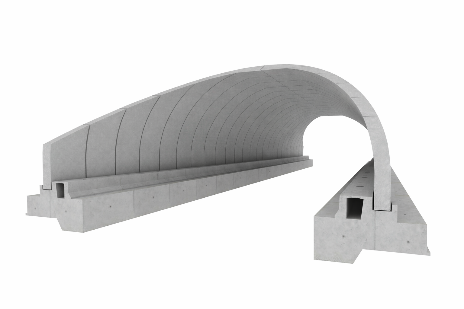 구조적 안전성이 향상된 루프철근 이음연결 구조가 적용된 2분절 아치부재 프리캐스트 개착식 터널 공법 (SegArch)