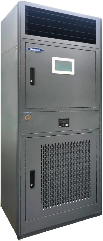 히트펌프의 냉매와 가습용 급수가 열교환 되는 하이브리드 항온항습기