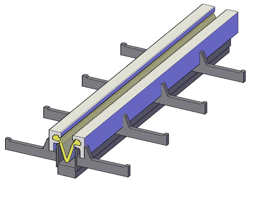 싱글 레일형 신축이음장치