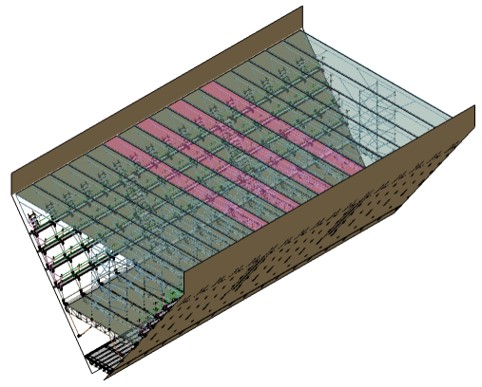 경사면 공사용 안전 작업공간 비계