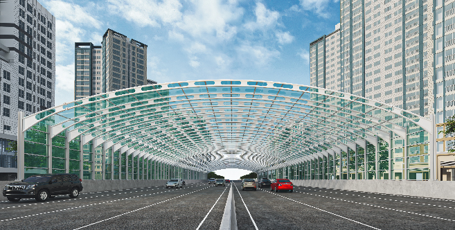 개방형 경량 방음터널