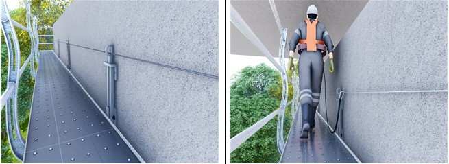 안전성을 배가한 이중안전 레일형 안전고리 점검시설 자재 및 그 시공방법