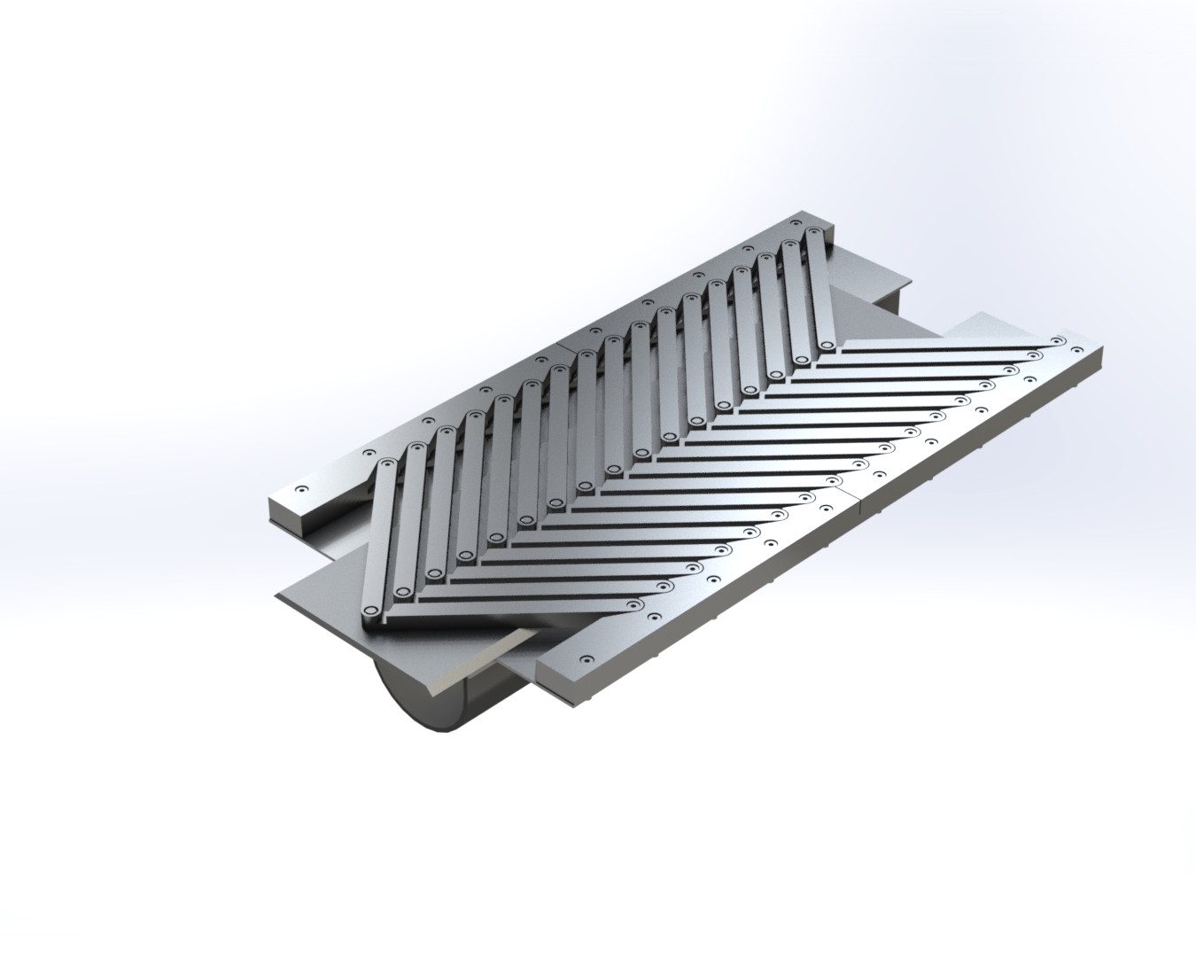 이물질방지판을 구비한 저소음 굴절형 신축이음장치