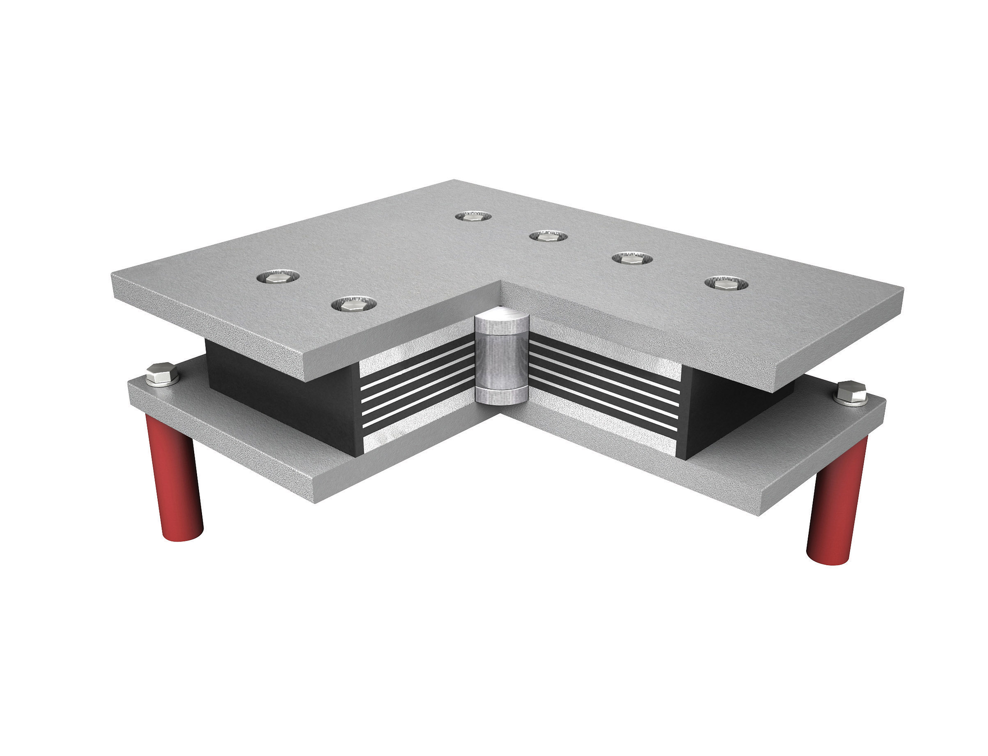 상하부 캡이 포함된 납 면진받침