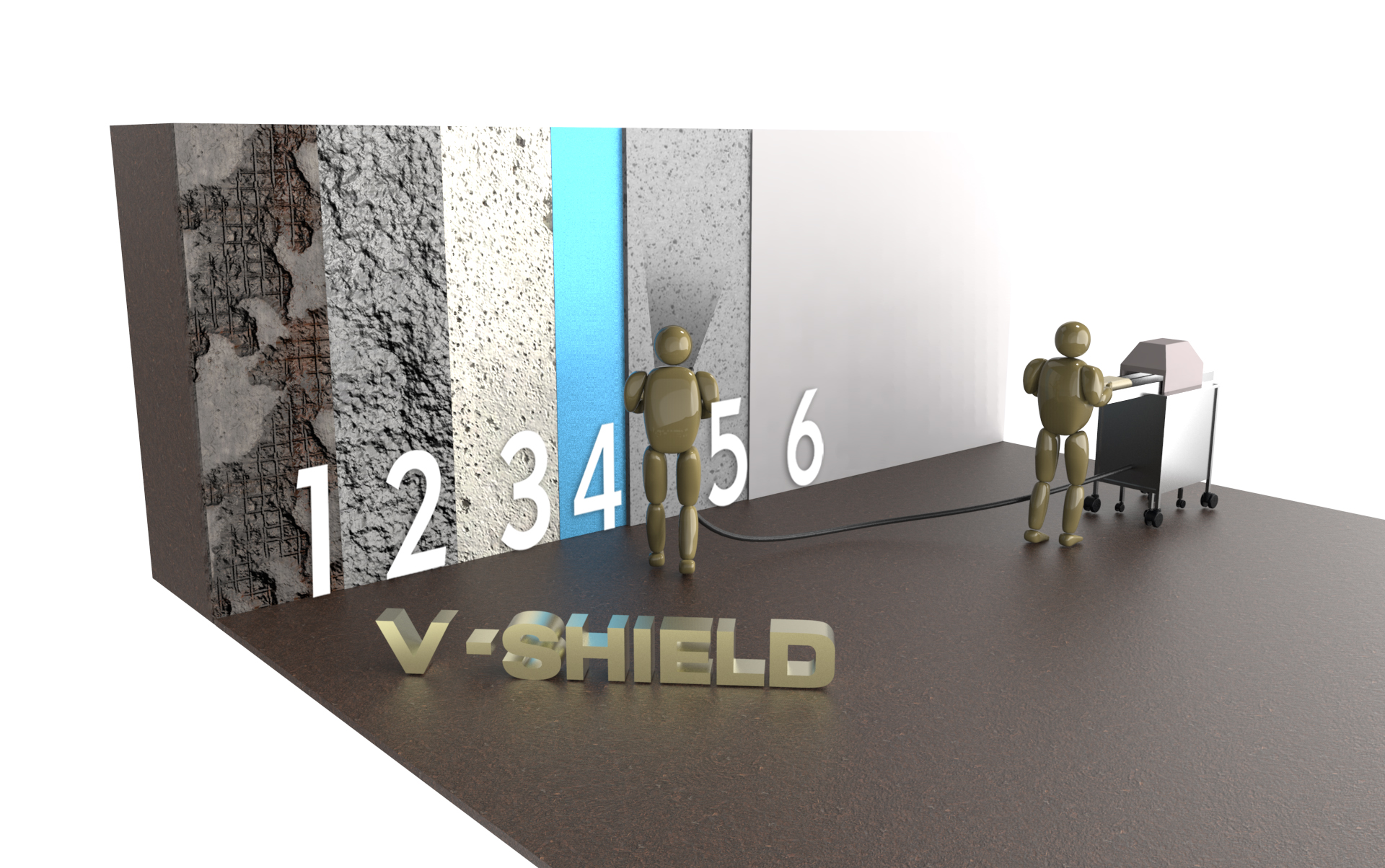 비산먼지 저감형 혼합기와 황산염저항성 및 항균성 모르타르를 사용한 콘크리트 보수공법(V쉴드공법)
