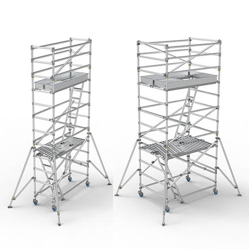 선행난간식 타워형 안전작업대